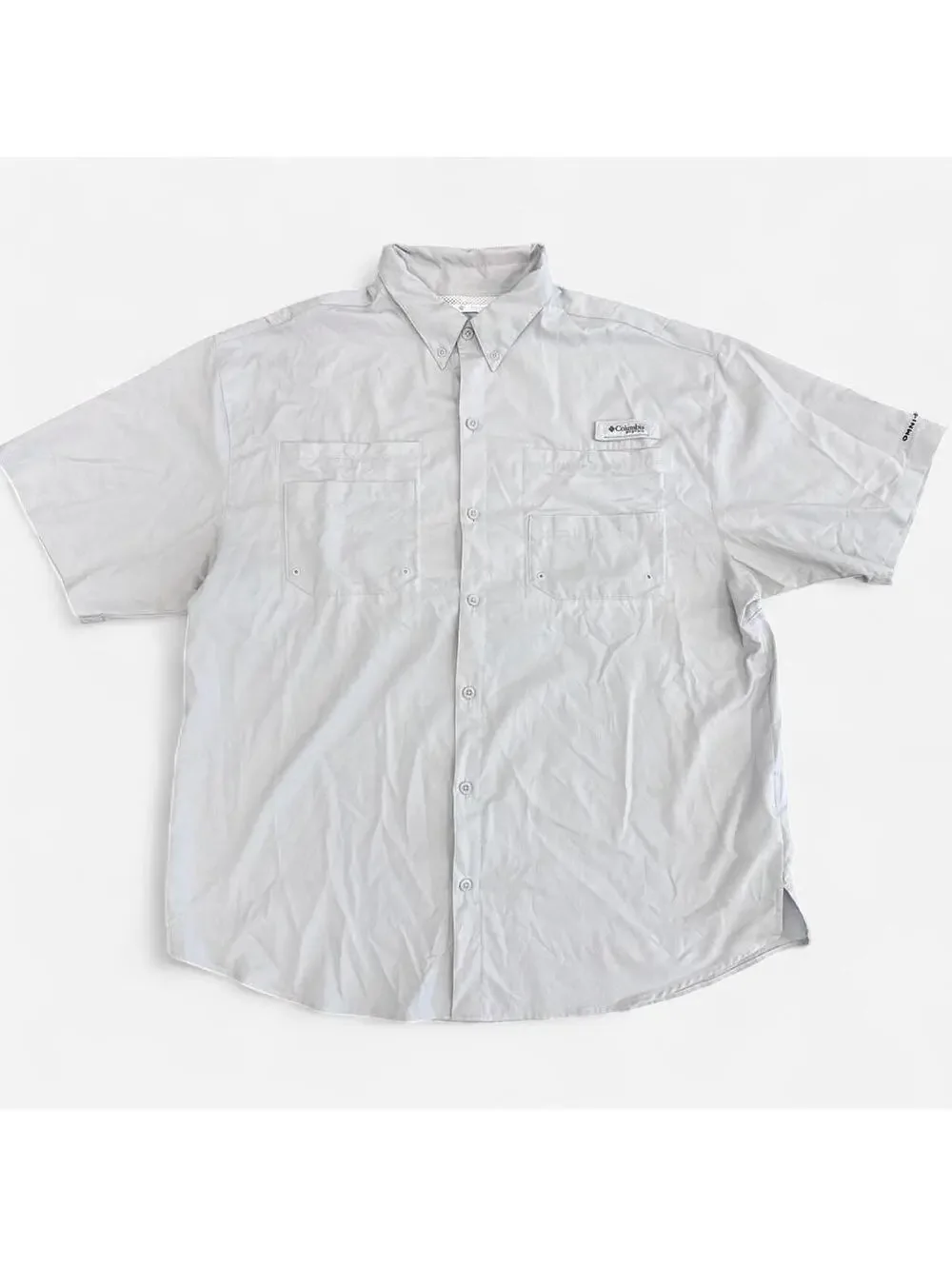 Columbia Sportswear PFG fishing white button up shirt